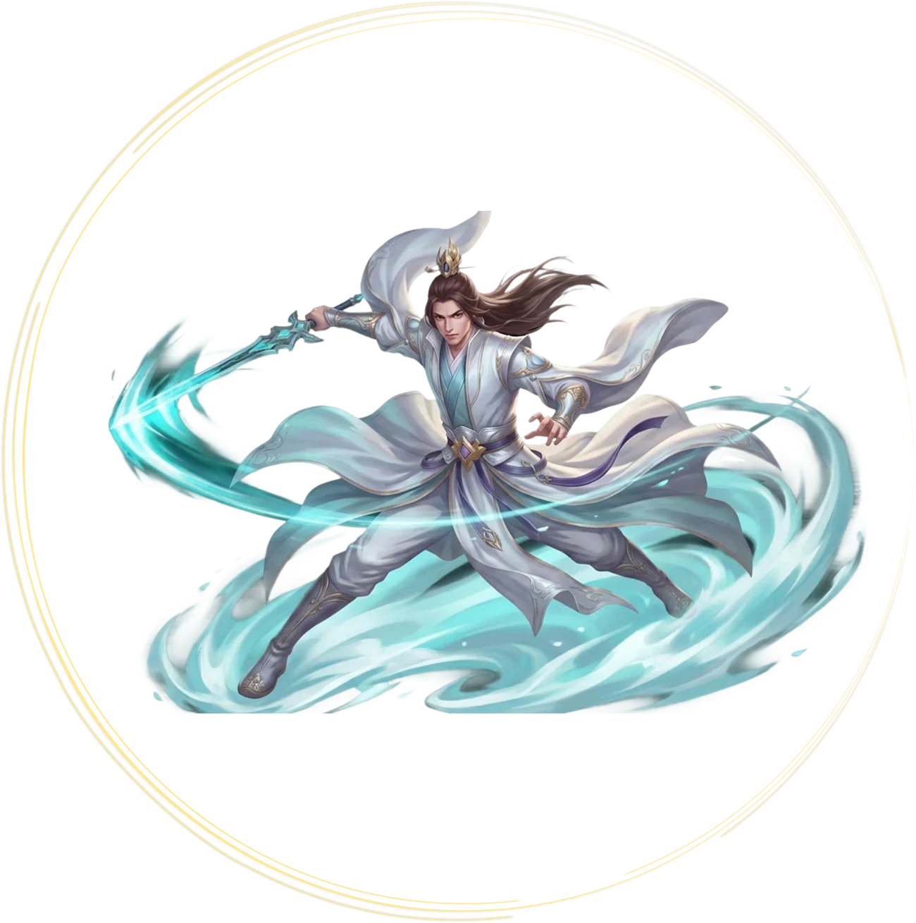 The Mystic, a flying-sword adept ringed by suspended blades